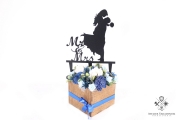  Cake topper siluete mire & mireasa si text Mr & Mrs S